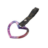 Heart Shape JDM Tsurikawa Drift Subway Train Bus Handle Strap – Universal Car Interior Hanging Charm, Bosozoku Black Clouds Pattern Retro Nylon Strap X1