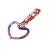 Heart Shape JDM Tsurikawa Drift Subway Train Bus Handle Strap – Universal Car Interior Hanging Charm, Bosozoku Red Cats Pattern Retro Nylon Strap X1