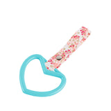 Heart Shape JDM Tsurikawa Drift Subway Train Bus Handle Strap – Universal Car Interior Hanging Charm, Bosozoku Pink Flowers Pattern Retro Nylon Strap X1