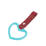 Heart Shape JDM Tsurikawa Drift Subway Train Bus Handle Strap – Universal Car Interior Hanging Charm, Bosozoku Red Clouds Pattern Retro Nylon Strap X1