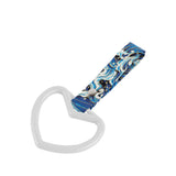 Heart Shape JDM Tsurikawa Drift Subway Train Bus Handle Strap – Universal Car Interior Hanging Charm, Bosozoku Blue Waves Pattern Retro Nylon Strap X1
