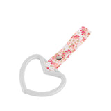 Heart Shape JDM Tsurikawa Drift Subway Train Bus Handle Strap – Universal Car Interior Hanging Charm, Bosozoku Pink Flowers Pattern Retro Nylon Strap X1