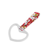 Heart Shape JDM Tsurikawa Drift Subway Train Bus Handle Strap – Universal Car Interior Hanging Charm, Bosozoku Red Cats Pattern Retro Nylon Strap X1