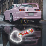 Heart Shape JDM Tsurikawa Drift Subway Train Bus Handle Strap – Universal Car Interior Hanging Charm, Bosozoku Red Cats Pattern Retro Nylon Strap X1