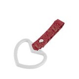 Heart Shape JDM Tsurikawa Drift Subway Train Bus Handle Strap – Universal Car Interior Hanging Charm, Bosozoku Red Clouds Pattern Retro Nylon Strap X1
