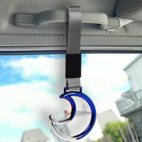 Moon Shape JDM Tsurikawa Drift Subway Train Bus Handle Strap – Universal Car Interior Hanging Charm, Nylon Strap with Burnt Blue Ring