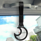 Moon Shape Crystal-Style Ring JDM Tsurikawa Drift Subway Train Bus Handle Strap – Universal Car Interior Hanging Charm, Black Nylon X1
