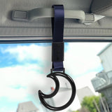 Moon Shape Crystal-Style Ring JDM Tsurikawa Drift Subway Train Bus Handle Strap – Universal Car Interior Hanging Charm, Navy Blue Nylon X1