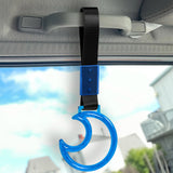 Moon Shape Crystal-Style Ring JDM Tsurikawa Drift Subway Train Bus Handle Strap – Universal Car Interior Hanging Charm, Black Nylon X1