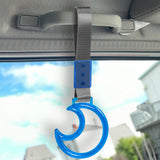 Moon Shape Crystal-Style Ring JDM Tsurikawa Drift Subway Train Bus Handle Strap – Universal Car Interior Hanging Charm, Gray Nylon X2