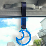 Moon Shape Crystal-Style Ring JDM Tsurikawa Drift Subway Train Bus Handle Strap – Universal Car Interior Hanging Charm, Navy Blue Nylon X1