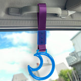 Moon Shape Crystal-Style Ring JDM Tsurikawa Drift Subway Train Bus Handle Strap – Universal Car Interior Hanging Charm, Purple Nylon X1