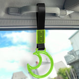 Moon Shape Crystal-Style Ring JDM Tsurikawa Drift Subway Train Bus Handle Strap – Universal Car Interior Hanging Charm, Black Nylon X1