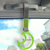Moon Shape Crystal-Style Ring JDM Tsurikawa Drift Subway Train Bus Handle Strap – Universal Car Interior Hanging Charm, Gray Nylon X2