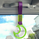 Moon Shape Crystal-Style Ring JDM Tsurikawa Drift Subway Train Bus Handle Strap – Universal Car Interior Hanging Charm, Purple Nylon X1