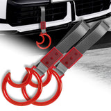 Moon Shape Crystal-Style Ring JDM Tsurikawa Drift Subway Train Bus Handle Strap – Universal Car Interior Hanging Charm, Gray Nylon X2