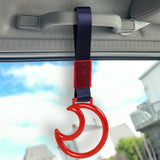 Moon Shape Crystal-Style Ring JDM Tsurikawa Drift Subway Train Bus Handle Strap – Universal Car Interior Hanging Charm, Navy Blue Nylon X1