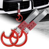 Moon Shape Crystal-Style Ring JDM Tsurikawa Drift Subway Train Bus Handle Strap – Universal Car Interior Hanging Charm, Silver Nylon X2