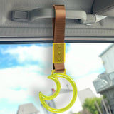 Moon Shape Crystal-Style Ring JDM Tsurikawa Drift Subway Train Bus Handle Strap – Universal Car Interior Hanging Charm, Brown Nylon X2