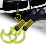 Moon Shape Crystal-Style Ring JDM Tsurikawa Drift Subway Train Bus Handle Strap – Universal Car Interior Hanging Charm, Navy Blue Nylon X2