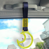 Moon Shape Crystal-Style Ring JDM Tsurikawa Drift Subway Train Bus Handle Strap – Universal Car Interior Hanging Charm, Navy Blue Nylon X1