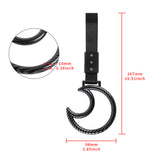 Moon Shape JDM Tsurikawa Drift Subway Train Bus Handle Strap – Universal Car Interior Hanging Charm, Black Nylon X2