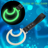 Moon Shape JDM Tsurikawa Drift Subway Train Bus Handle Strap – Universal Car Interior Hanging Charm, Black Nylon X1