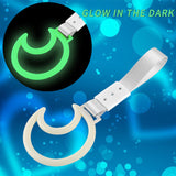 Moon Shape JDM Tsurikawa Drift Subway Train Bus Handle Strap – Universal Car Interior Hanging Charm, Silver Nylon X1