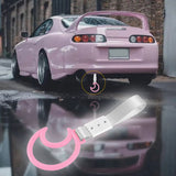 Moon Shape JDM Tsurikawa Drift Subway Train Bus Handle Strap – Universal Car Interior Hanging Charm, Silver Nylon X1