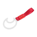 Moon Shape JDM Tsurikawa Drift Subway Train Bus Handle Strap – Universal Car Interior Hanging Charm, Red Nylon X1