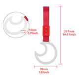 Moon Shape Crystal-Style Ring JDM Tsurikawa Drift Subway Train Bus Handle Strap – Universal Car Interior Hanging Charm, Red Nylon X1