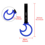 Moon Shape Crystal-Style Ring JDM Tsurikawa Drift Subway Train Bus Handle Strap – Universal Car Interior Hanging Charm, Carbon Fiber Pattern PVC X2