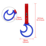 Moon Shape JDM Tsurikawa Drift Subway Train Bus Handle Strap – Universal Car Interior Hanging Charm, Red PVC X2