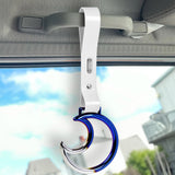 Moon Shape JDM Tsurikawa Drift Subway Train Bus Handle Strap – Universal Car Interior Hanging Charm, White PVC X2