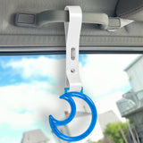 Moon Shape Crystal-Style Ring JDM Tsurikawa Drift Subway Train Bus Handle Strap – Universal Car Interior Hanging Charm, White PVC X1