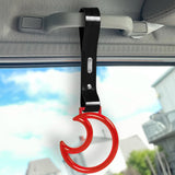 Moon Shape Crystal-Style Ring JDM Tsurikawa Drift Subway Train Bus Handle Strap – Universal Car Interior Hanging Charm, Black PVC X2