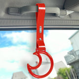 Moon Shape Crystal-Style Ring JDM Tsurikawa Drift Subway Train Bus Handle Strap – Universal Car Interior Hanging Charm, Red PVC X2