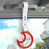 Moon Shape Crystal-Style Ring JDM Tsurikawa Drift Subway Train Bus Handle Strap – Universal Car Interior Hanging Charm, White PVC X1