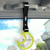 Moon Shape Crystal-Style Ring JDM Tsurikawa Drift Subway Train Bus Handle Strap – Universal Car Interior Hanging Charm, Black PVC X2