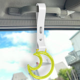 Moon Shape Crystal-Style Ring JDM Tsurikawa Drift Subway Train Bus Handle Strap – Universal Car Interior Hanging Charm, White PVC X1