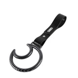 Moon Shape JDM Tsurikawa Drift Subway Train Bus Handle Strap – Universal Car Interior Hanging Charm, Black PVC X1