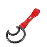 Moon Shape JDM Tsurikawa Drift Subway Train Bus Handle Strap – Universal Car Interior Hanging Charm, Red PVC X2