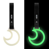 Moon Shape JDM Tsurikawa Drift Subway Train Bus Handle Strap – Universal Car Interior Hanging Charm, Black PVC X2