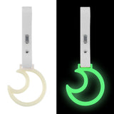 Moon Shape JDM Tsurikawa Drift Subway Train Bus Handle Strap – Universal Car Interior Hanging Charm, White PVC X2