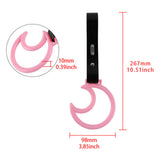 Moon Shape JDM Tsurikawa Drift Subway Train Bus Handle Strap – Universal Car Interior Hanging Charm, Black PVC X1