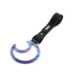 Moon Shape JDM Tsurikawa Drift Subway Train Bus Handle Strap – Universal Car Interior Hanging Charm, Black PVC X1