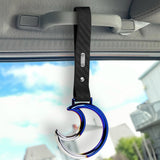 Moon Shape JDM Tsurikawa Drift Subway Train Bus Handle Strap – Universal Car Interior Hanging Charm, Carbon Fiber Pattern PVC X2