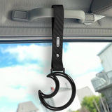 Moon Shape Crystal-Style Ring JDM Tsurikawa Drift Subway Train Bus Handle Strap – Universal Car Interior Hanging Charm, Carbon Fiber Pattern PVC X1