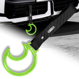 Moon Shape Crystal-Style Ring JDM Tsurikawa Drift Subway Train Bus Handle Strap – Universal Car Interior Hanging Charm, Carbon Fiber Pattern PVC X1