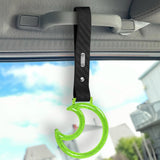 Moon Shape Crystal-Style Ring JDM Tsurikawa Drift Subway Train Bus Handle Strap – Universal Car Interior Hanging Charm, Carbon Fiber Pattern PVC X1